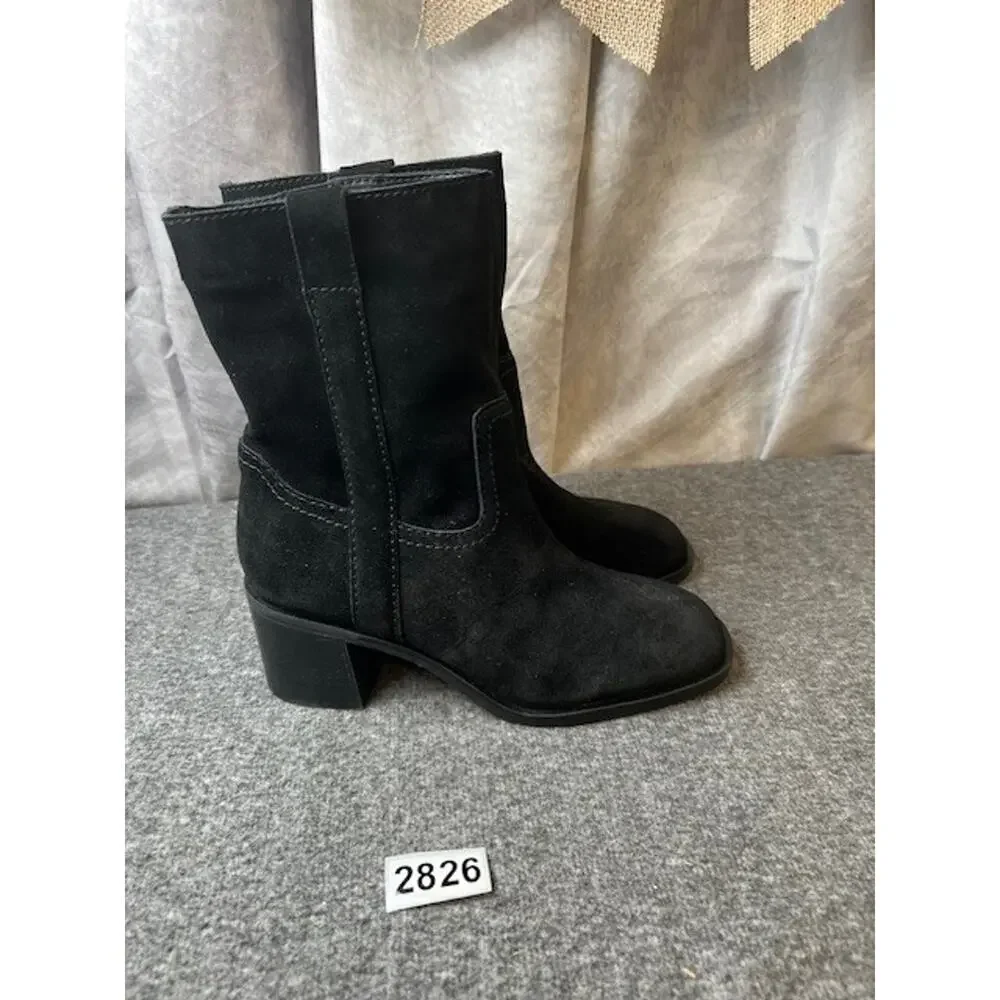 Steve Madden Romney Ankle Boots Women's Black Suede Bootie Size 7